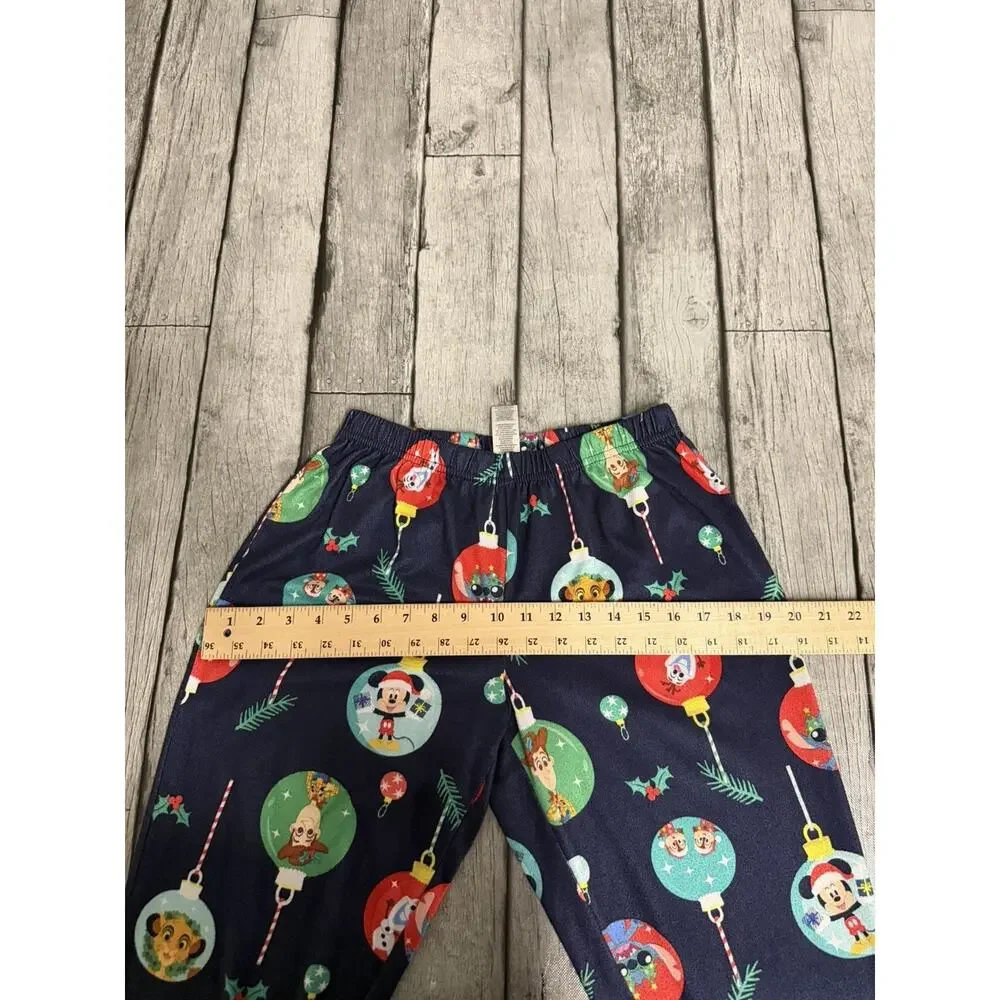 Women’s Disney Christmas Lounge Joggers Sz Small Ornaments Stitch Simba Woody - Picture 6 of 8